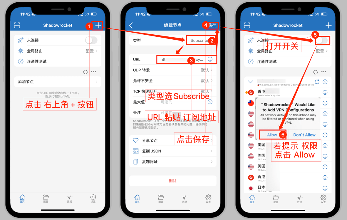 导入订阅配置示意图
